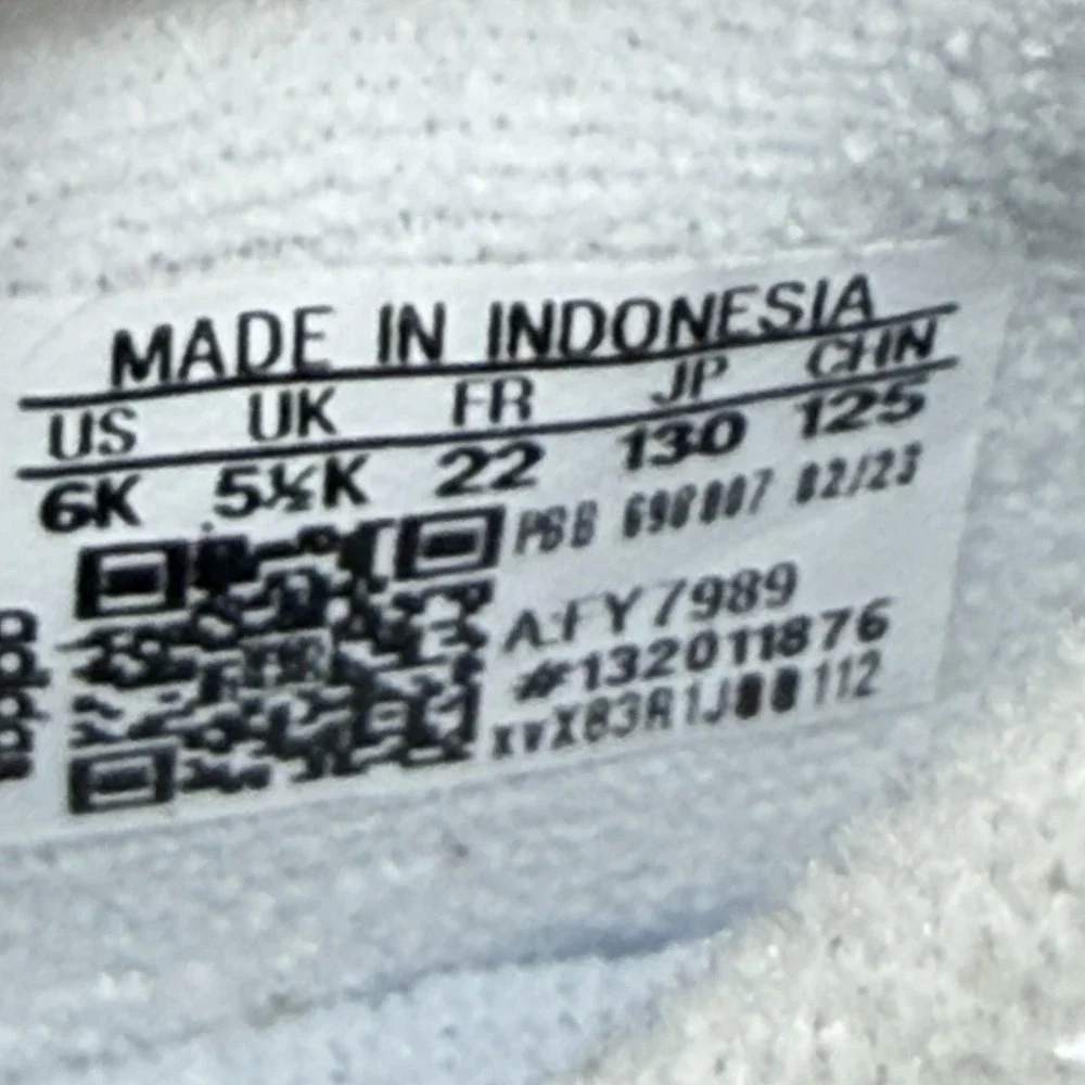 Adidas Forum Low‎ Shoes Unisex Kids Size 6 White Faux Leather Low Top